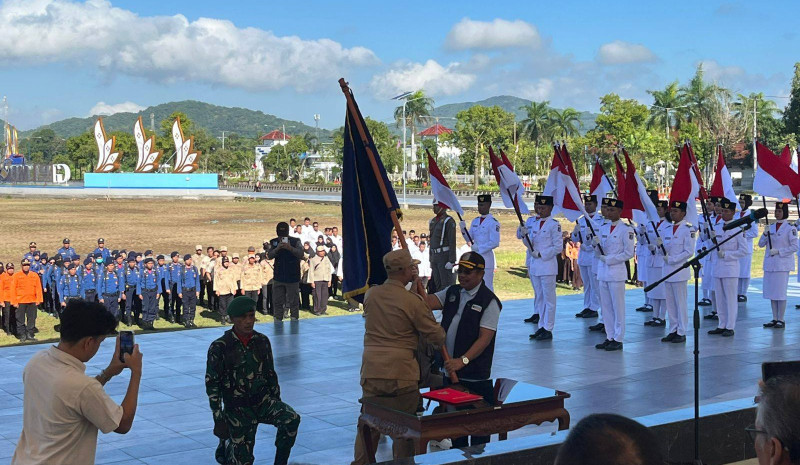 Kepala Desa Beleka Hadiri Apel Serah Terima Pataka HUT Lombok Barat ke-68